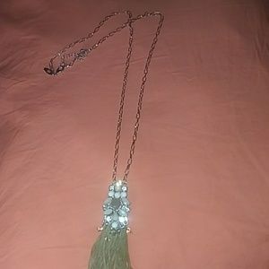 FAUX STONE&RHINSTONE LONG TASSEL NECKLACE🌹